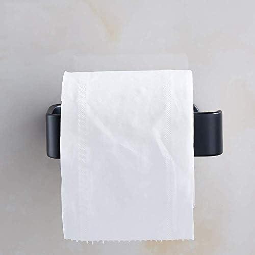 Држач за држач за хартија од хартија SCDZS, монтиран држач за пешкир од метална хартија, организатор на ролни за кујна, бања, црна боја