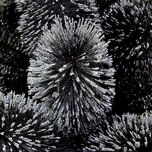 Cyayq црно вештачко божиќно божиќно дрво Премиум смрека шарка со автоматски метални штандови украсени дрвја Божиќно дрво празник декорација-d 6,8ft