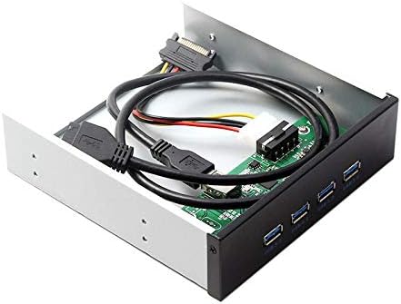 JSER USB 3.0 HUB 4 Порта центар Преден панел до матична плоча 20pin 19pin Header Connector Connector Cable компатибилен за 5,25 CD-ROM Bay