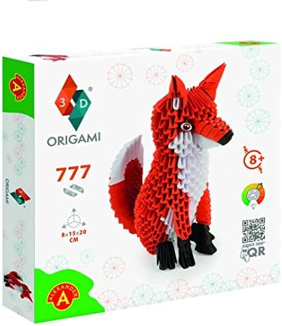 ОРИГАМИ 3Д 501843 - 3Д Оригами лисица - Прекрасна 3Д скулптура со хартија со патентирани компоненти и лесни за упатства за градење, 777 парчиња, 8 x 15 x 20 см, од 8 години
