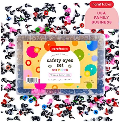 Incaffables безбедносни очи за амигуруми. Пластични безбедносни очи и носеви за капчиња. Избрани полнети животински очи за капчиња, кукли, мече, копче, играчка и занаети