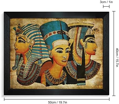 Ретро античка египетска уметност дијамантски комплети за сликање слика 5д DIY целосна вежба Rhinestone Arts Wallид декор за возрасни Блеквуд 50 * 40см