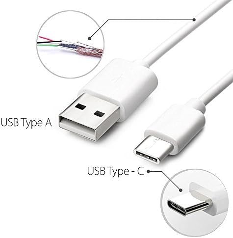 USB кабел USB-A до USB-C кабел за полнење податоци, 3 стапки, бело