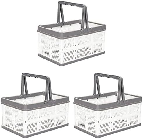 Cabilock Crates Travel Carry Преносен преносен шопинг Мал склоплив коцки за туширање на туширање, стабилно преклопување рачно складирање за закуски за складирање дома со рачки