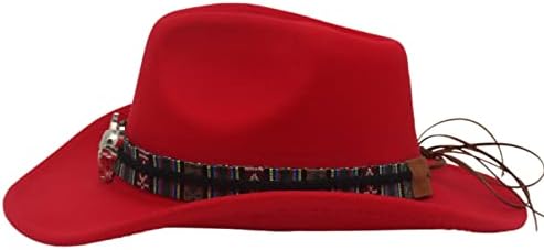 Гроздобер каубојска капа за жени мажи, црна почувствувана каубојка капа мексиканска западна каубојска капа широк оброк сомбрерос вакерос пара Мујер