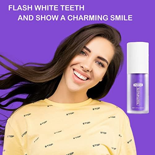 Виолетова паста за заби, белење на забите чувствителни на заби, гел за белење на виолетова заби за заби за отстранување на дамки,