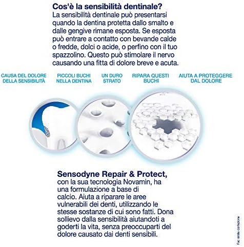 Sensodyne: „Поправка и заштити“ паста за заби, напојувана од Новамин 2,53 течноста за унца [италијански увоз]