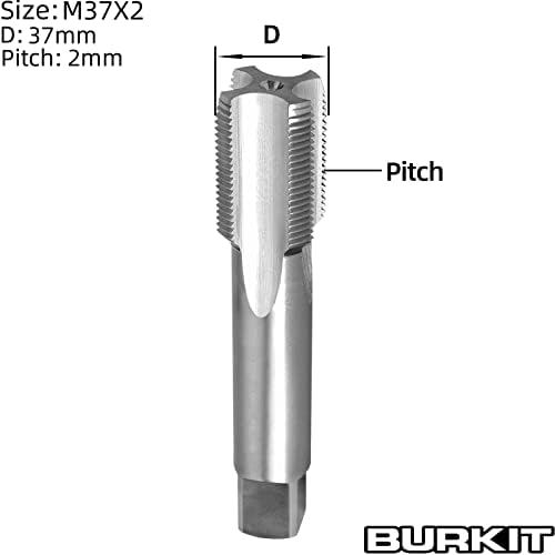 Burkit M37 x 2 Thread Tap Десната рака, HSS M37 x 2.0 директно флитирана машина допре