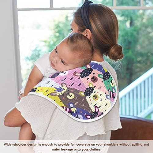 Yyzzh Смешни ламиња шарени алпака образец Муслин Бурп крпи за бебе 1 пакет памучни бебиња за миење садови за момчиња за момче девојче