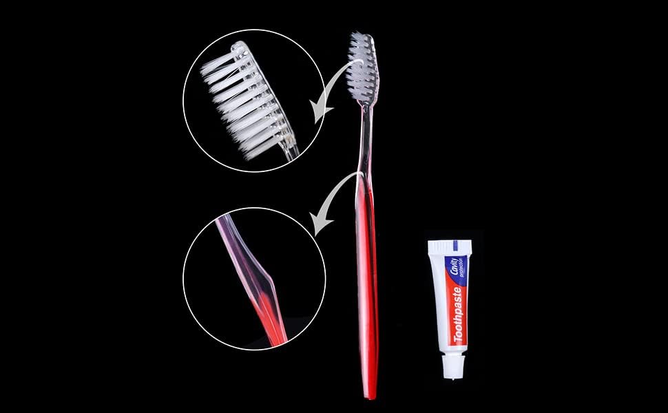 Skourvut за заби за еднократна употреба за заби со паста за заби индивидуално завиткани 5 бои Масовно четка за заби и паста за