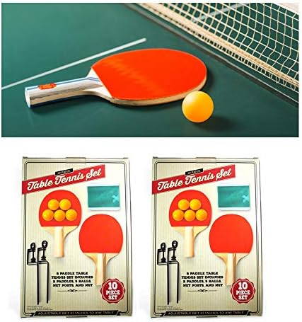 Комплетен табела Тенис Постави 4 пинг -понг лопатки 10 топки 2 мрежи 4 играчи преносни