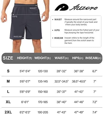Allzero машки трчање атлетски шорцеви 7 Брзо суво тренингот шорцеви за лесни спортски теретани за теретани со џебови со патенти