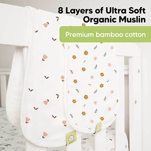 Keababies 5 -пакувања органски муслински крпа за бебиња и бебиња бандана двојки пакети - бела бамбус памучна крпа од памук -