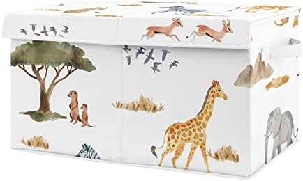 Слатка Џоџо Дизајни Џунгла Животни Мала Ткаенина Кутија За Складирање На Играчки Градите Бебе Расадник Детска Соба Темно Ловец Зелена Жолта