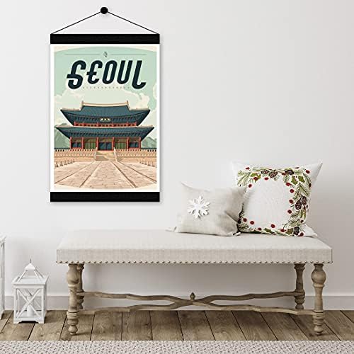 XTVIN Јужна Кореја Сеул Гроздобер патни постери од целиот светски пејзаж wallиден уметнички печатење декор за сликање подарок за налепници за украсување