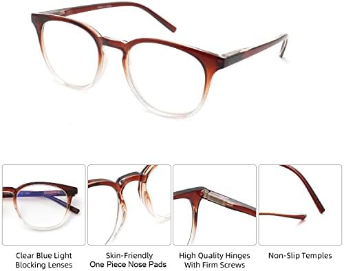 Арејт 2 пара ретро тркалезно читање очила за жени, читатели на блокирање на сина светлина, модни очила против очите