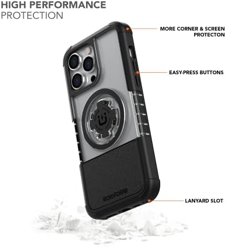 RokForm - iPhone 14 Pro Max Dual Magnet & Magsafe Компатибилен кристален случај + магнетски монтирање на вшмукување на шофершајбната