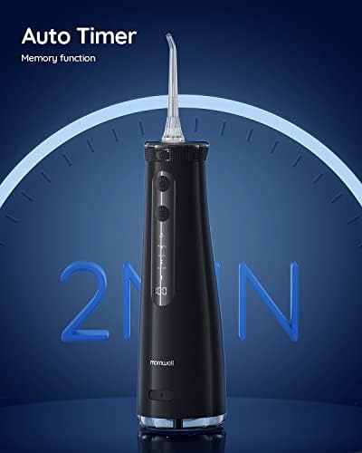 Morthwell Вода flassers за заби 270ml Интегриран резервоар за вода со LCD дисплеј 4 режими 6 авиони совети USB за заби што може да се полнат за