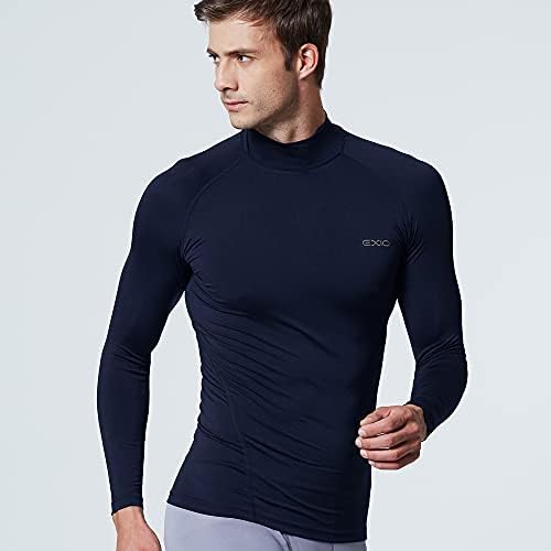 Exio Mens Mock Compression Compression BaseLayer Top Cool Cool Dry Draw Dong Slee Ex-T02