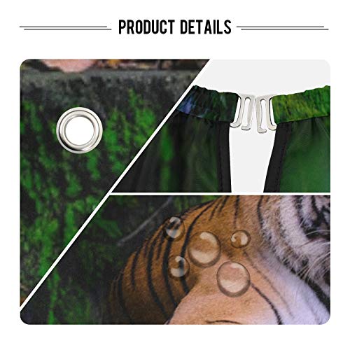 Тигар животински бербер Кејп и брада престилка 2 во 1- Професионална наметка за сечење коса со 2 чаши за вшмукување, вода и дамки