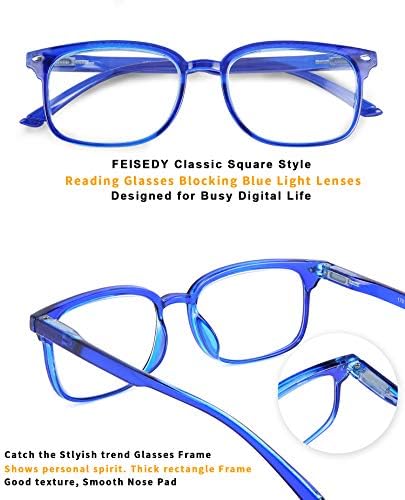 Feisey читање очила сина светлина за блокирање на очилата со пролетни храмови B2566