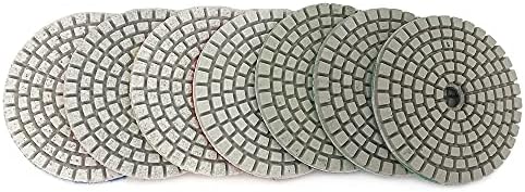 7 парчиња/сет 3inch Полки за полирање на бел дијамант 80мм влажна флексибилна подлога за полирање за камен бетонски под абразивна