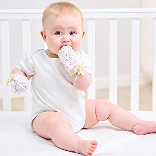 Aijian пакет од 16 ракавици за бебиња памук без гребење белезници за унисекс