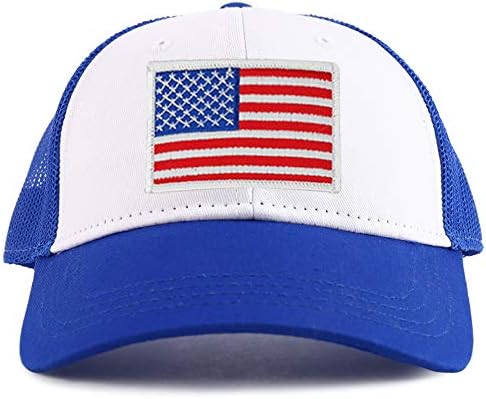 Армиски бело американско знаме за печ за млади со големина 6 панел камиони за бејзбол капа