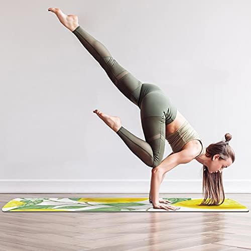 6мм дополнителен густ јога мат, насликани жолти лисја од лисја од лисја печати еколошки вежби за вежбање душеци пилатес мат
