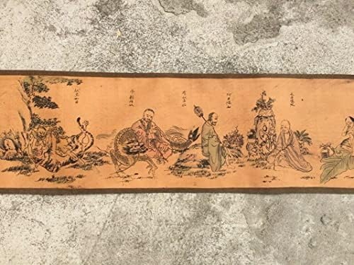 Вусло Кина стар кинески сликарство Скролувач „Осумнаесет Архат“ сликање долг свиток
