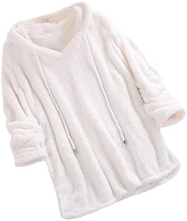 Зимски палта за жени копче зимски топли јакни нејасни џемпери со качулка со качулки за надворешни кадифери со џеб со џеб