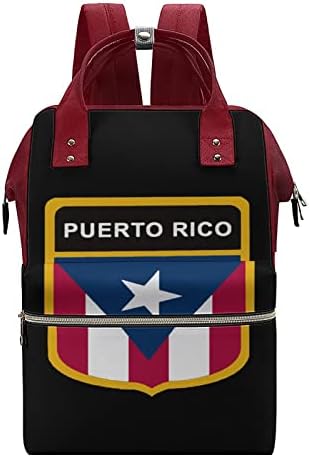 Порторико Знаме Пелена Торба Ранец Стилски Мајчинство Пелена Торба Мултифункционален Водоотпорен Патување Нега Рамо Ден Пакет
