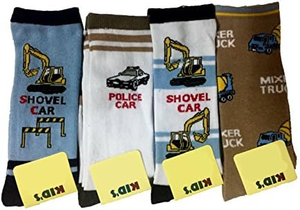 Мали момчиња колено со високи чорапи памучни автомобили удобни чорапи 8 пакети со пар пар