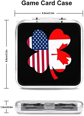 Американска Канада знаме за знаме Шамрок Игра за играта на картички за чување на картички за складирање на картички 6 слотови Заштитна кутија