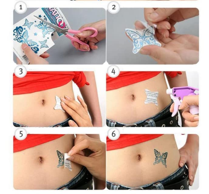 8 листови Сив Цвет Водоотпорен Привремени Тетоважи Мажи Лажна Убавина Лажна Тетоважа Привремено