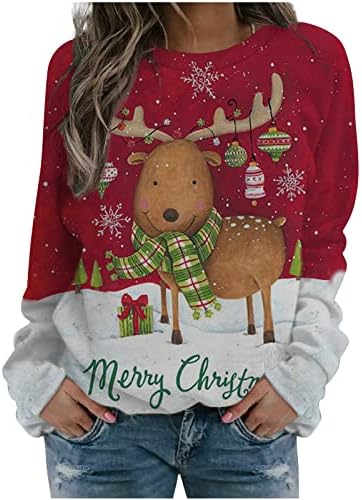 Атлетски одмор Божиќна облека за тинејџери девојки ракав екипаж на вратот Спандекс облеки за џемпери жени QL