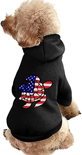 Американско знаме морско желка кучиња дуксери за домашни миленици со качулка со качулка со качулка Смешно печатење за мали кучиња и