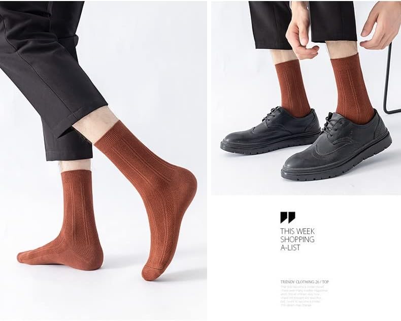 Gkmjki 5 пара памук за дишење на средна цевка, секој ден носат обични чорапи на отворено спортски чорапи за мажи