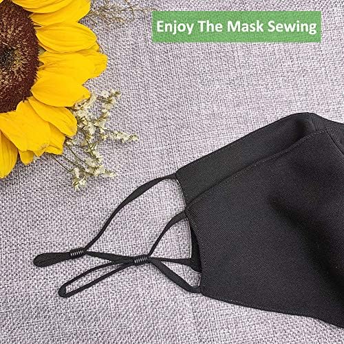 GHSLIFE прилагодливи еластични ленти со ленти за лента за шиење за маски, дополнителни долги 24 см, 100 парчиња ушни јамки за правење маски затегнати