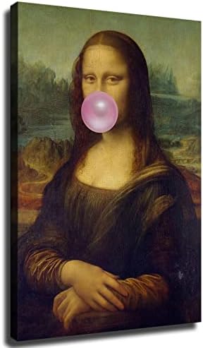 Ремек -дело на Леонардо да Винчи Мона Лиза Пинк меур за џвакање постери постери за уметност Печати модерни семејни декор за спална соба