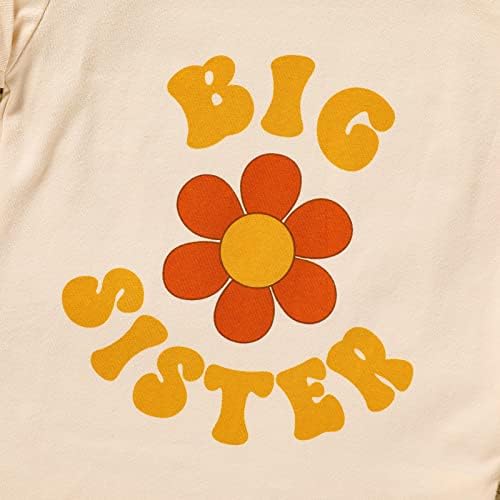 Голема Сестра Кошула За Мали Девојчиња Памучна Маица Облека Кратки Ракави Блузи Мало Бебе Најава Облека