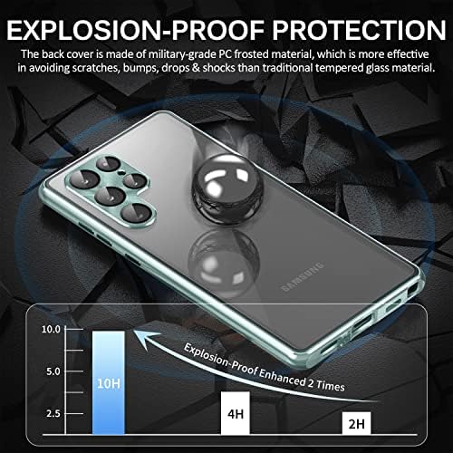 Miimall за Samsung Galaxy S23 Ultra Case со заштитник на екранот за приватност, S23 Ultra Case со заштитник на екранот на леќи и алуминиумска