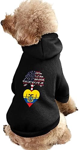 Еквадор САД корен со рид срце и кучиња худи меки и топло кучиња џемпери за џемпери за кученца за мало средно милениче М