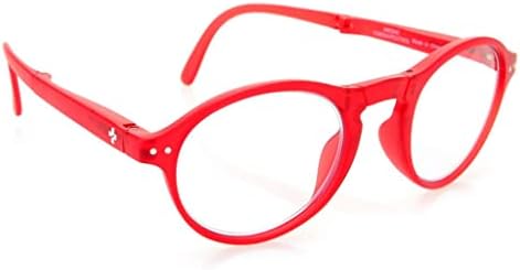 Медицинска Терапевтика Преклоплива Сина Светлина Блокирање На Тркалезна Рамка Очила За Читање Со Случај Мат Црвена +3.50