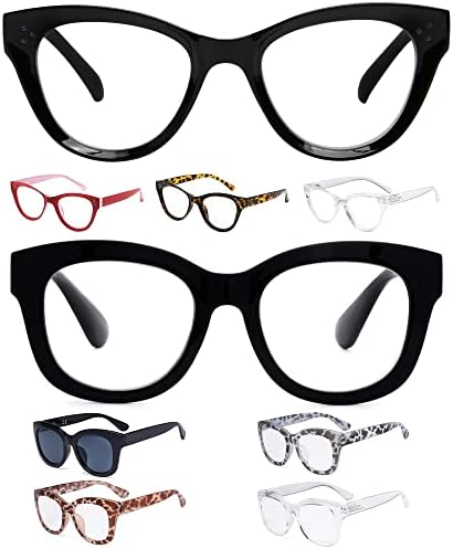 Eyekepper Заштедете 10% на 5 пакувања жени ретро преголеми очила за читање и 4 пакувања Дизајн на мачки око преголеми читатели +0,75
