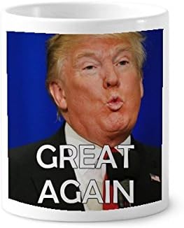 Поддржете го американскиот претседател одличен имиџ на држачот за четкичка за заби, кригла керамички штанд со молив