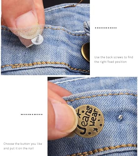 Jqyxss 10 комплети 17мм копчиња Jeanан метални моментални копчиња Jeanан копче за замена за панталони модни фармерки занаетчиски занаети DIY