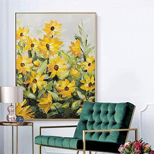 Yxbdn со голема големина рачно насликано златно масло платно цвеќе уметност деко сликање дневна соба wallид