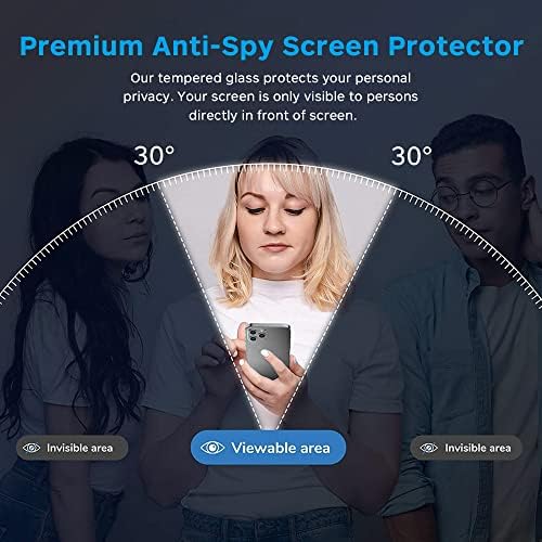СТАКЛО-М [2 Пакет] Заштитник На Екранот За Приватност за iPhone 14 Плус, Анти-Шпионски Калено Стакло Анти-Ѕиркаат Екран Капак