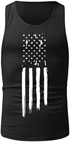 Резервоар на 4 -ти јули за мажи, американско знаме Патриотски спортски елек без ракави, летен стрингер за вежбање салата за салата
